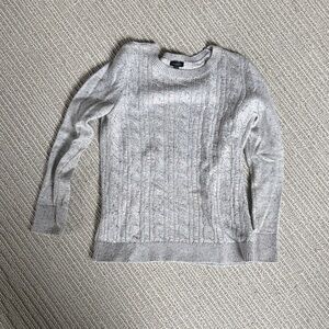 Talbots grey heather Cable Knit Women's Sweater